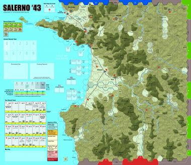 Salerno '43 Mounted Map 