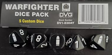 Warfighter Modern, Exp 04 Regular Dice with Bullet on the high number 