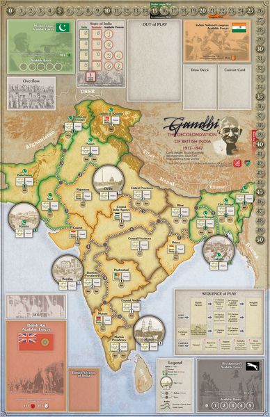 Gandhi, Mounted Map 